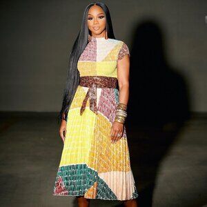 Color block Pleated Vibrant Multi-Color- (2 Pieces)